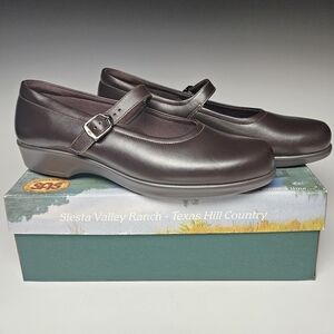 SAS NIB Dark Brown Leather Maria Mary Janes Sz 10 1/2 N Made in USA